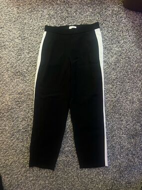 Babaton Black Pants with White Side Stripe